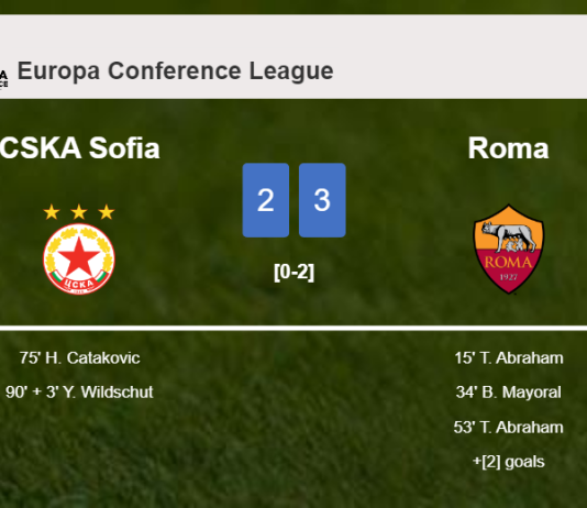 Roma beats CSKA Sofia 3-2 with 2 goals from T. Abraham