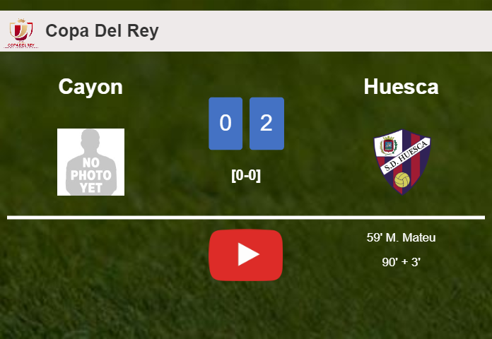 Huesca overcomes Cayon 2-0 on Tuesday. HIGHLIGHTS