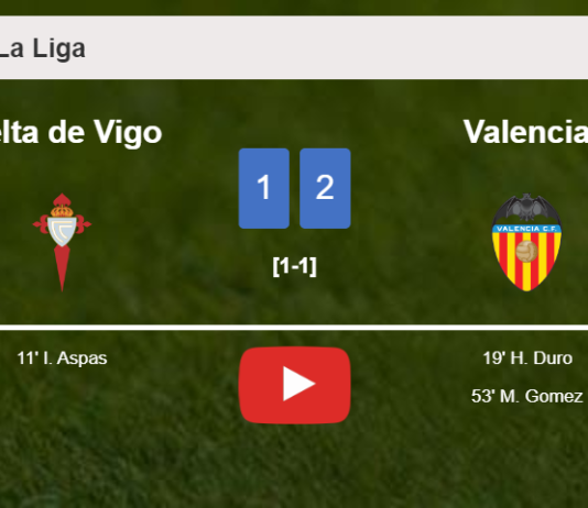 Valencia recovers a 0-1 deficit to overcome Celta de Vigo 2-1. HIGHLIGHTS