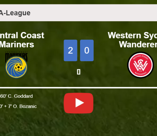 Central Coast Mariners prevails over Western Sydney Wanderers 2-0 on Saturday. HIGHLIGHTS