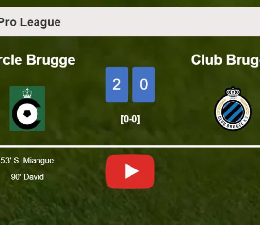 Cercle Brugge overcomes Club Brugge 2-0 on Sunday. HIGHLIGHTS