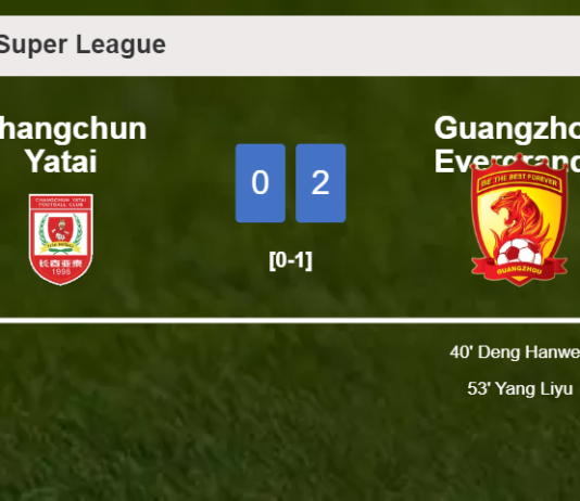 Guangzhou Evergrande conquers Changchun Yatai 2-0 on Sunday