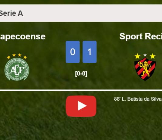 Sport Recife overcomes Chapecoense 1-0 with a late goal scored by L. Batista. HIGHLIGHTS