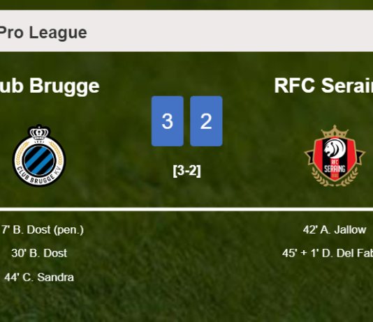 Club Brugge tops RFC Seraing 3-2