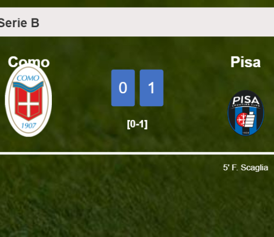 Pisa defeats Como 1-0 with a late and unfortunate own goal from F. Scaglia