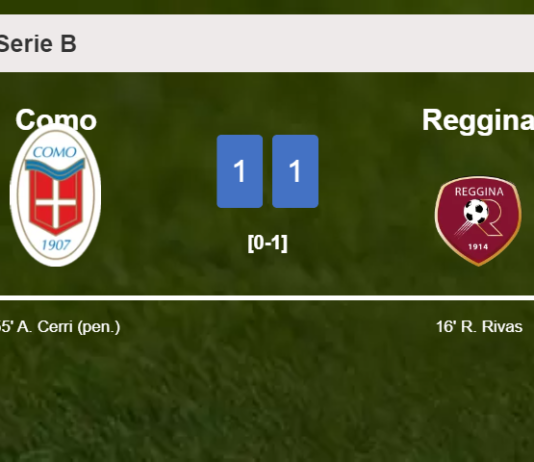 Como and Reggina draw 1-1 on Saturday