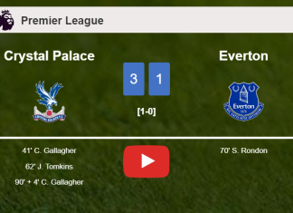 Crystal Palace overcomes Everton 3-1 with 2 goals from C. Gallagher. HIGHLIGHTS