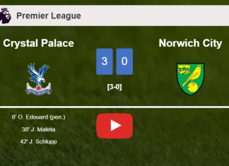 Crystal Palace beats Norwich City 3-0. HIGHLIGHTS