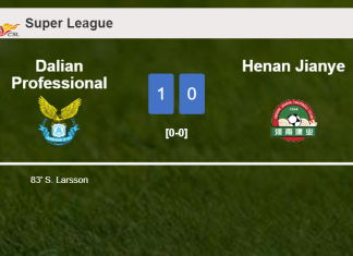 Dalian Professional prevails over Henan Jianye 1-0 with a goal scored by S. Larsson