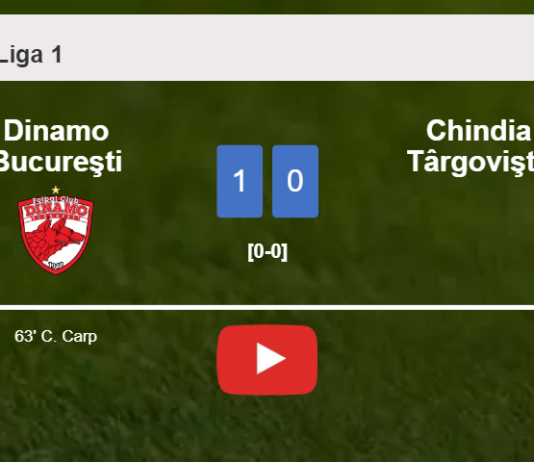 Dinamo Bucureşti defeats Chindia Târgovişte 1-0 with a goal scored by C. Carp. HIGHLIGHTS