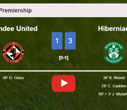 Hibernian tops Dundee United 3-1. HIGHLIGHTS