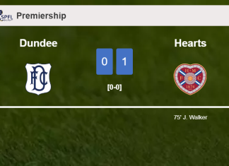 Hearts prevails over Dundee 1-0 with a goal scored by J. Walker