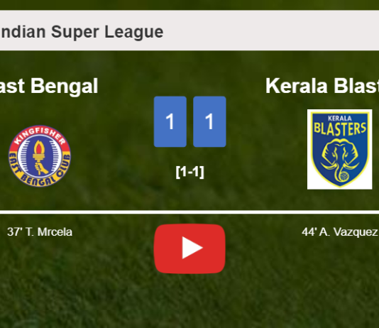 East Bengal and Kerala Blasters draw 1-1 on Sunday. HIGHLIGHTS