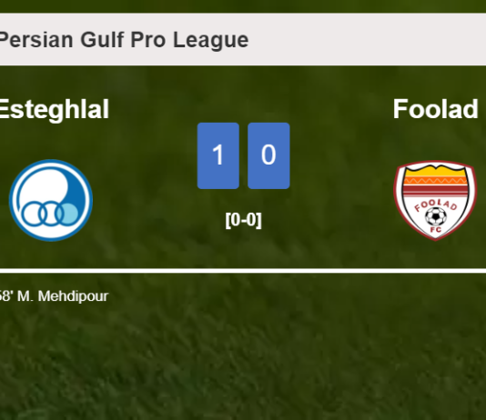 Esteghlal defeats Foolad 1-0 with a goal scored by M. Mehdipour
