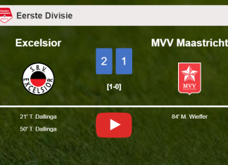 Excelsior defeats MVV Maastricht 2-1 with T. Dallinga scoring a double. HIGHLIGHTS