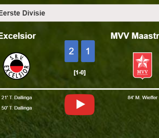 Excelsior defeats MVV Maastricht 2-1 with T. Dallinga scoring a double. HIGHLIGHTS