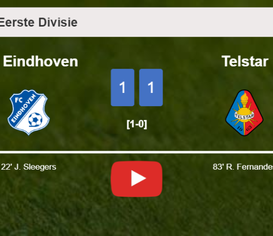 FC Eindhoven and Telstar draw 1-1 on Friday. HIGHLIGHTS