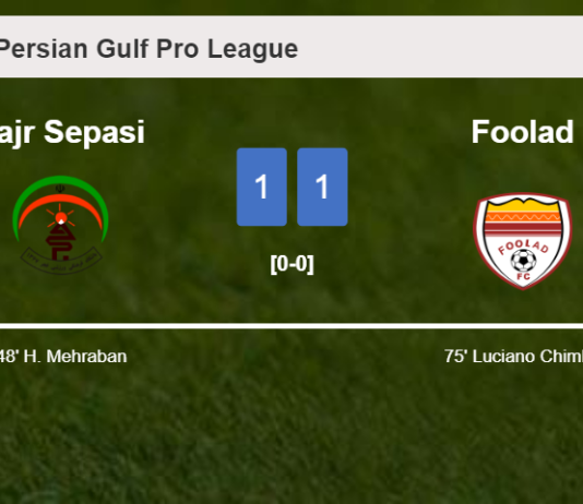 Fajr Sepasi and Foolad draw 1-1 on Sunday