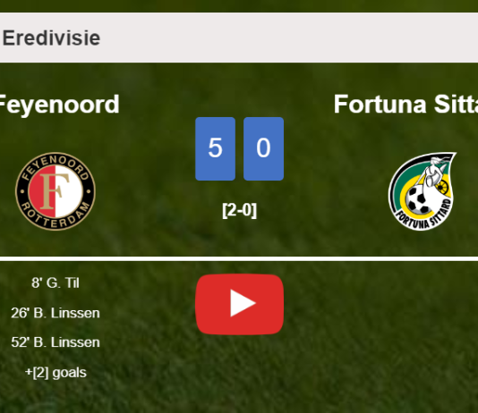 Feyenoord demolishes Fortuna Sittard 5-0 . HIGHLIGHTS