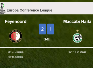Feyenoord grabs a 2-1 win against Maccabi Haifa