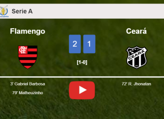 Flamengo beats Ceará 2-1. HIGHLIGHTS