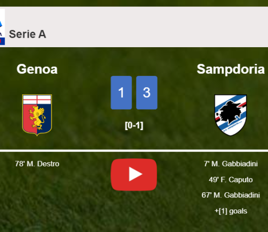 Sampdoria conquers Genoa 3-1 with 2 goals from M. Gabbiadini. HIGHLIGHTS