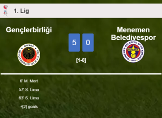 Gençlerbirliği estinguishes Menemen Belediyespor 5-0 after playing a great match