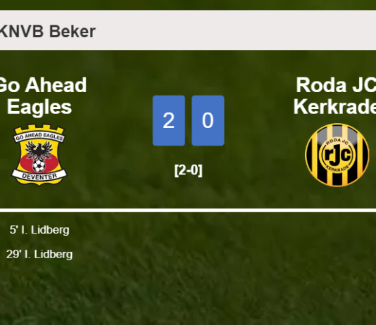 I. Lidberg scores 2 goals to give a 2-0 win to Go Ahead Eagles over Roda JC Kerkrade