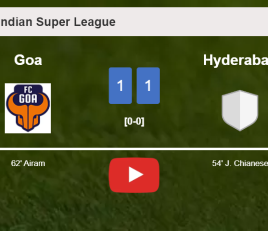 Goa and Hyderabad draw 1-1 on Saturday. HIGHLIGHTS