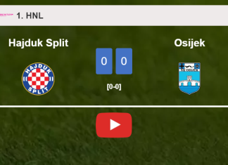 Hajduk Split draws 0-0 with Osijek with D. Bohar missing a penalt. HIGHLIGHTS