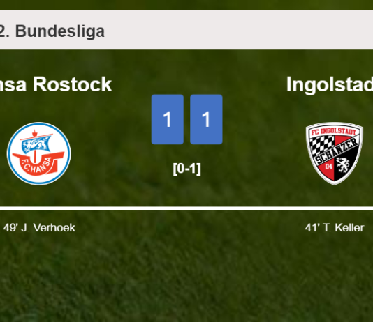 Hansa Rostock and Ingolstadt draw 1-1 on Saturday