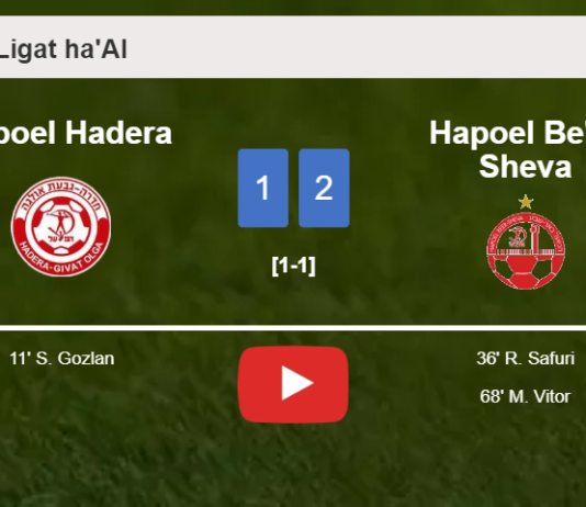 Hapoel Be'er Sheva recovers a 0-1 deficit to defeat Hapoel Hadera 2-1. HIGHLIGHTS