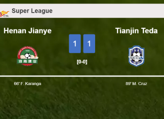 Tianjin Teda grabs a draw against Henan Jianye