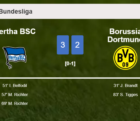 Hertha BSC overcomes Borussia Dortmund 3-2