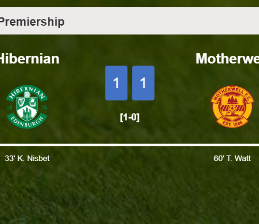 Hibernian and Motherwell draw 1-1 on Saturday