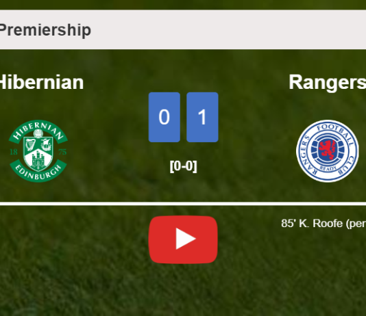 Rangers tops Hibernian 1-0 with a late goal scored by K. Roofe. HIGHLIGHTS