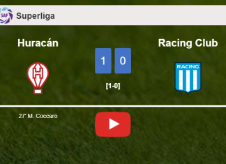 Huracán beats Racing Club 1-0 with a goal scored by M. Coccaro. HIGHLIGHTS
