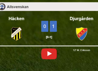 Djurgården tops Häcken 1-0 with a goal scored by M. . HIGHLIGHTS