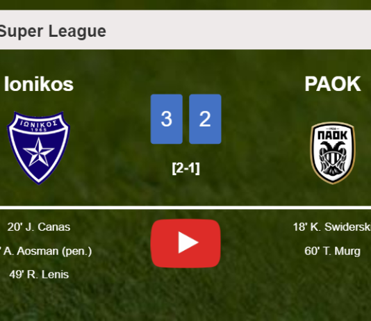 Ionikos tops PAOK 3-2. HIGHLIGHTS