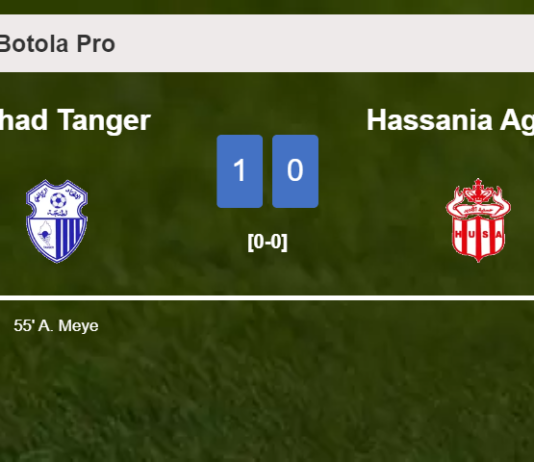 Ittihad Tanger tops Hassania Agadir 1-0 with a goal scored by A. Meye