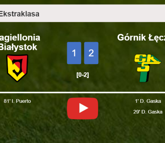 Górnik Łęczna tops Jagiellonia Białystok 2-1 with D. Gaska scoring 2 goals. HIGHLIGHTS