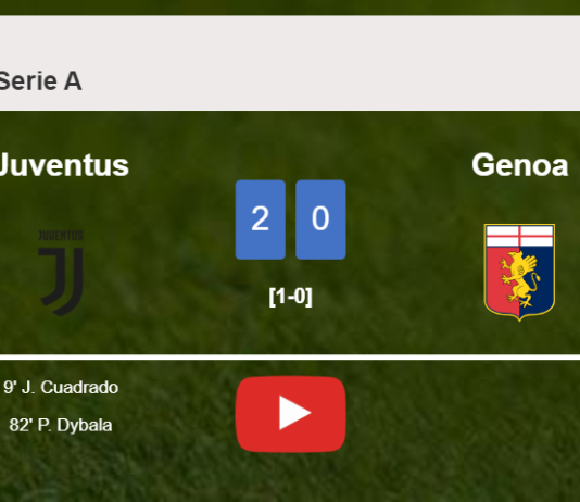 Juventus surprises Genoa with a 2-0 win. HIGHLIGHTS