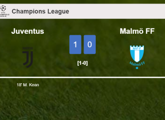 Juventus defeats Malmö FF 1-0 with a goal scored by M. Kean