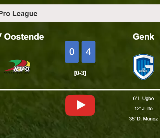 Genk defeats KV Oostende 4-0 after playing a incredible match. HIGHLIGHTS