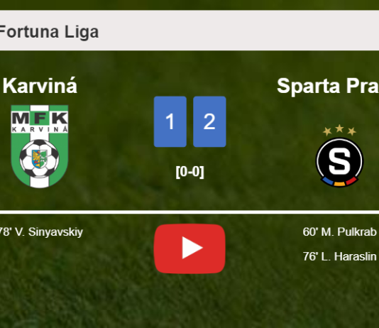 Sparta Praha conquers Karviná 2-1. HIGHLIGHTS