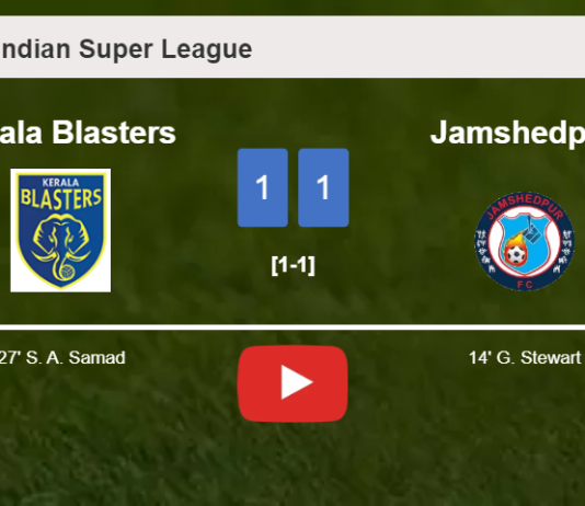 Kerala Blasters and Jamshedpur draw 1-1 on Sunday. HIGHLIGHTS