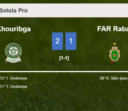 Khouribga conquers FAR Rabat 2-1 with T. Orebonye scoring a double