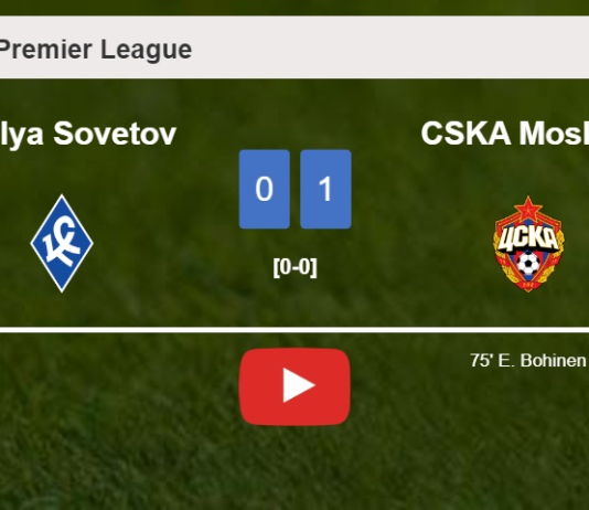 CSKA Moskva defeats Krylya Sovetov 1-0 with a goal scored by E. Bohinen. HIGHLIGHTS