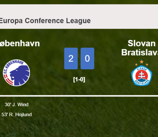 København overcomes Slovan Bratislava 2-0 on Thursday