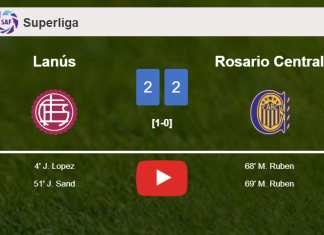 Rosario Central manages to draw 2-2 with Lanús after recovering a 0-2 deficit. HIGHLIGHTS